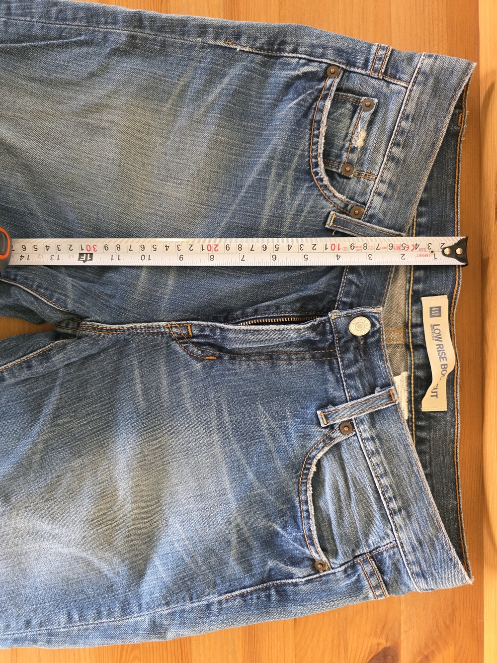 GAP 1969 Frayed Dark Blue Denim Jeans with Contrast Stitching Women 10 - Picture 4 of 8